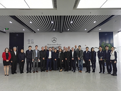 Die Delegationsreise führte die Gäste aus Österreich auch zu Mercedes-Benz Beijing. Bild: AußenwirtschaftsCenter Shanghai